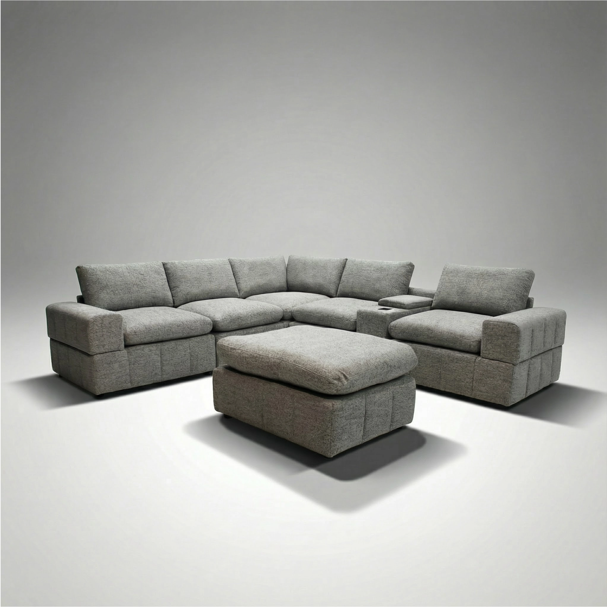 Gaston Fabric Modular Sofa With Ottoman