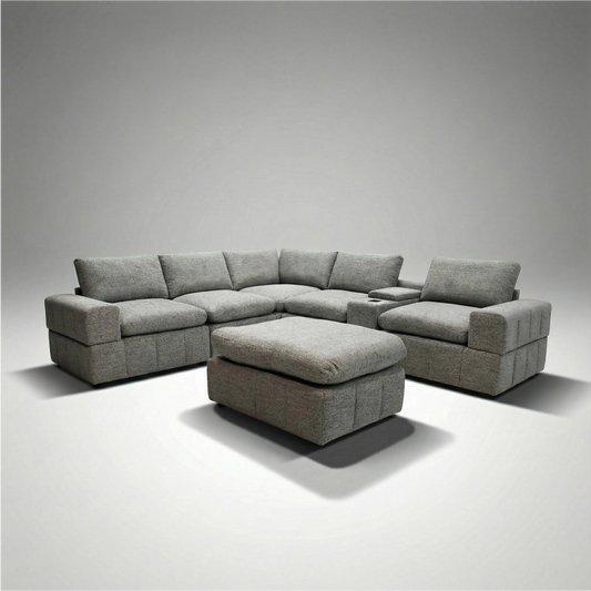 Gaston Fabric Modular Sofa With Ottoman