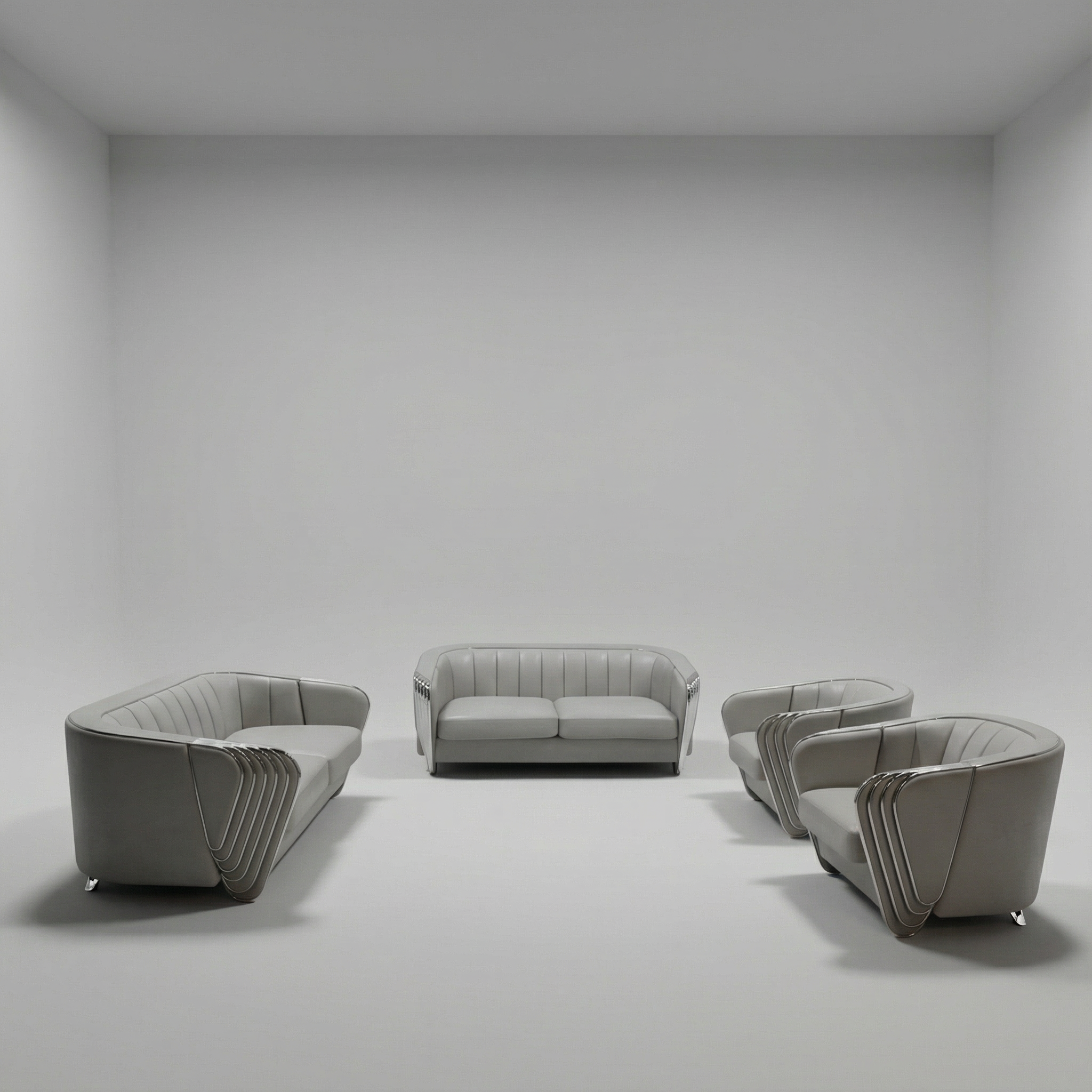 Veneto Full Leather Sofa Set