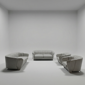 Veneto Full Leather Sofa Set