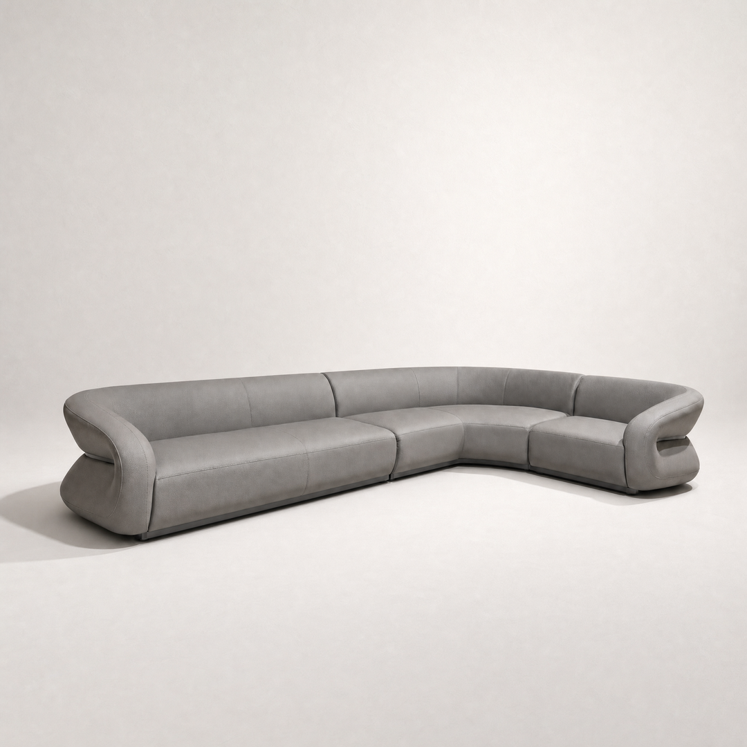 Nova Full Leather Corner Sofa Set