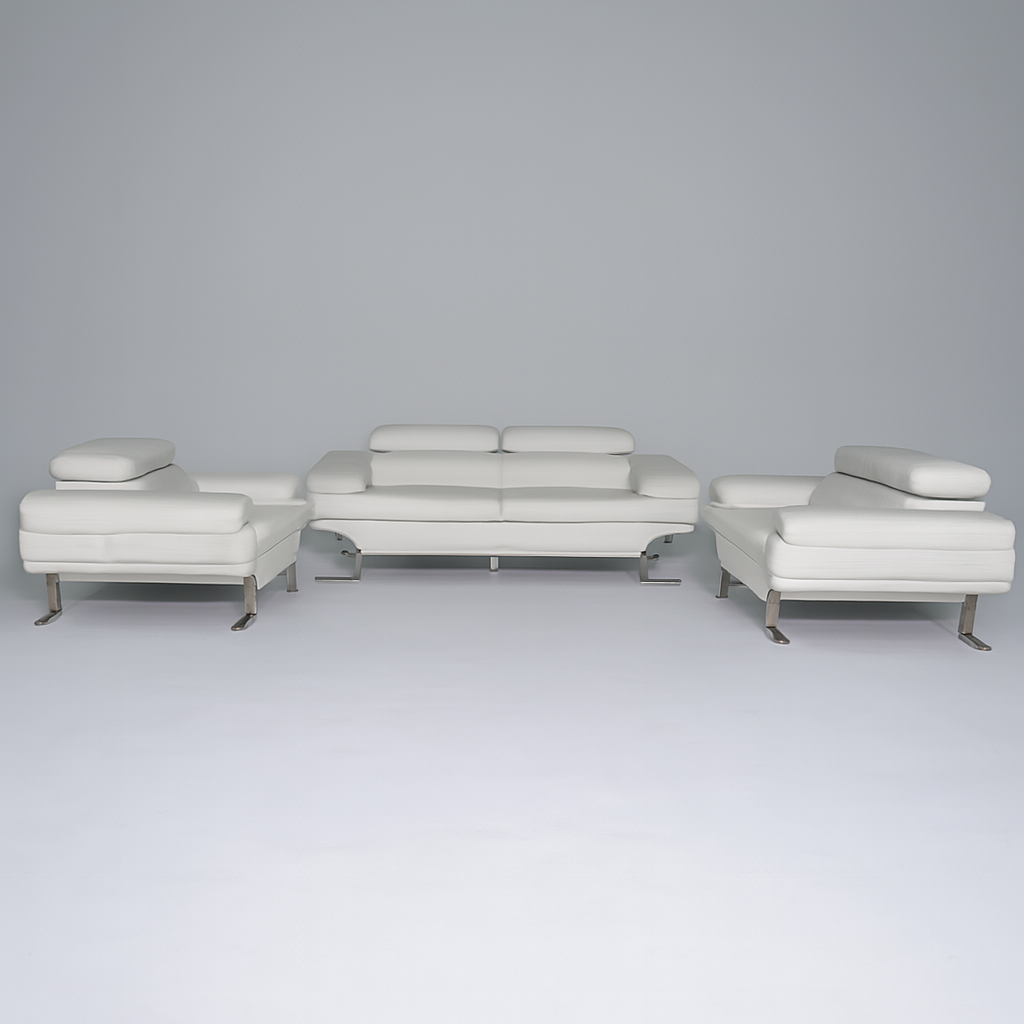 Jovia 3pce Leather Uppers Lounge Suite