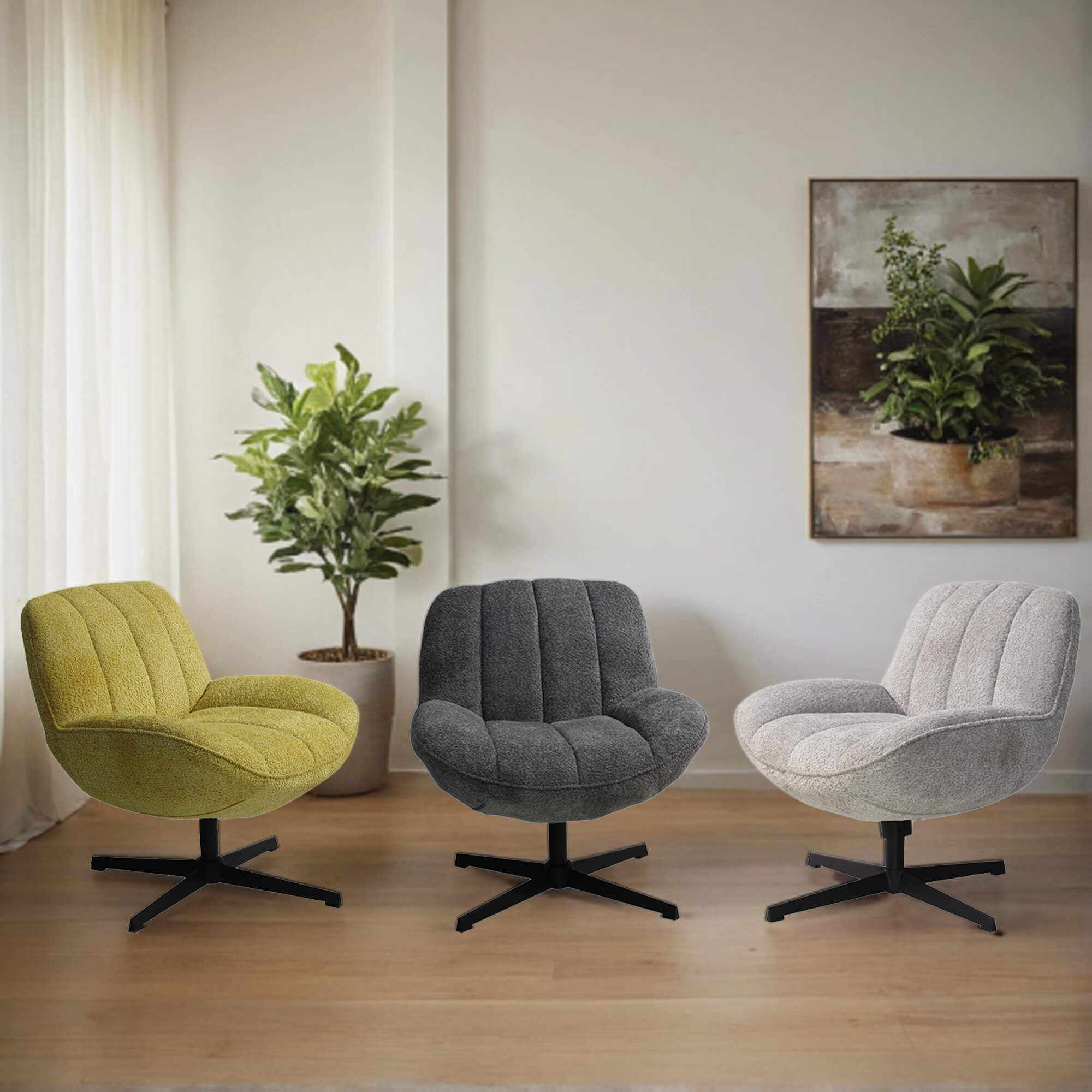 Juno Boucle Swivel Chair