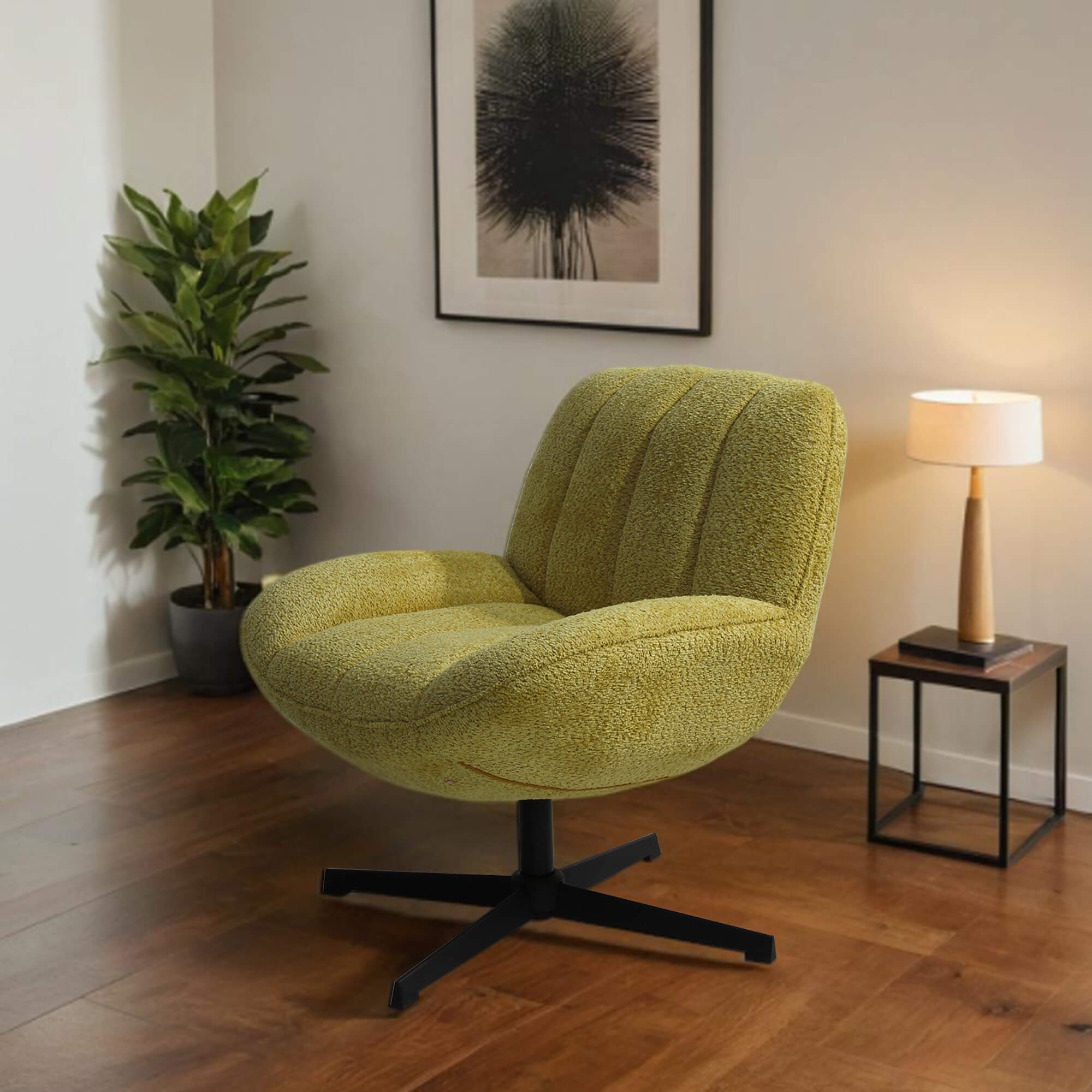 Juno Boucle Swivel Chair