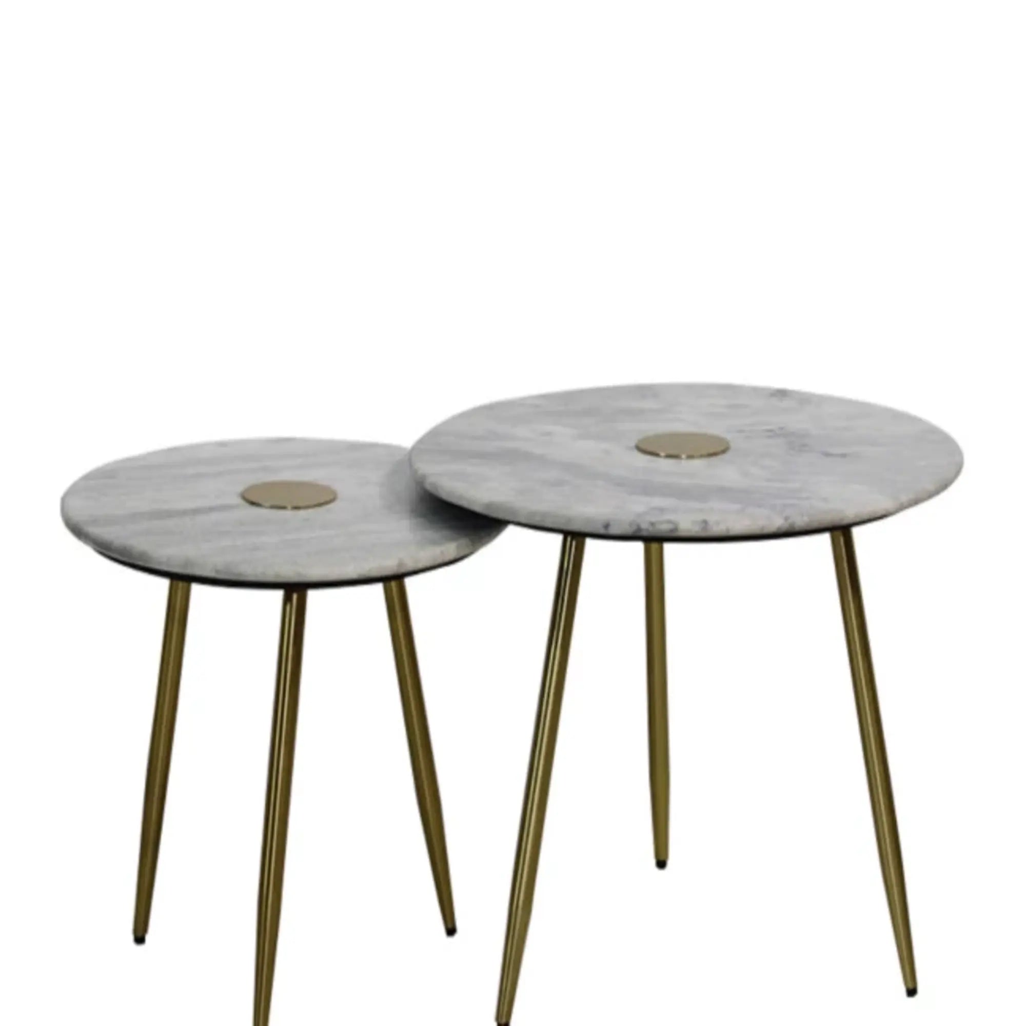 Kloe Set of 2 Side Table Marble Top Morcheena