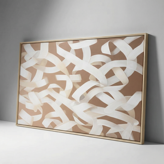 Print On Canvas 2546 White And Gold Frame 125*250 Ltz-24030603