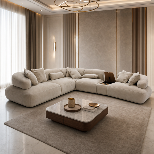 Sergio Fabric Modular Sofa Set