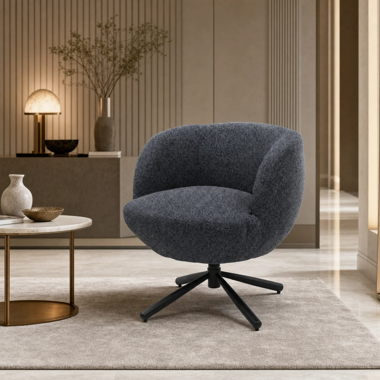 Soiree Fabric Swivel Chair