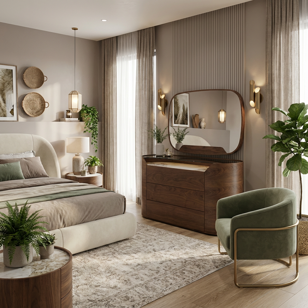 Mason Dresser and Mirror Walnut