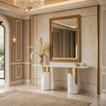 Load image into Gallery viewer, Cyprus Console Milk White Marble With Gold
