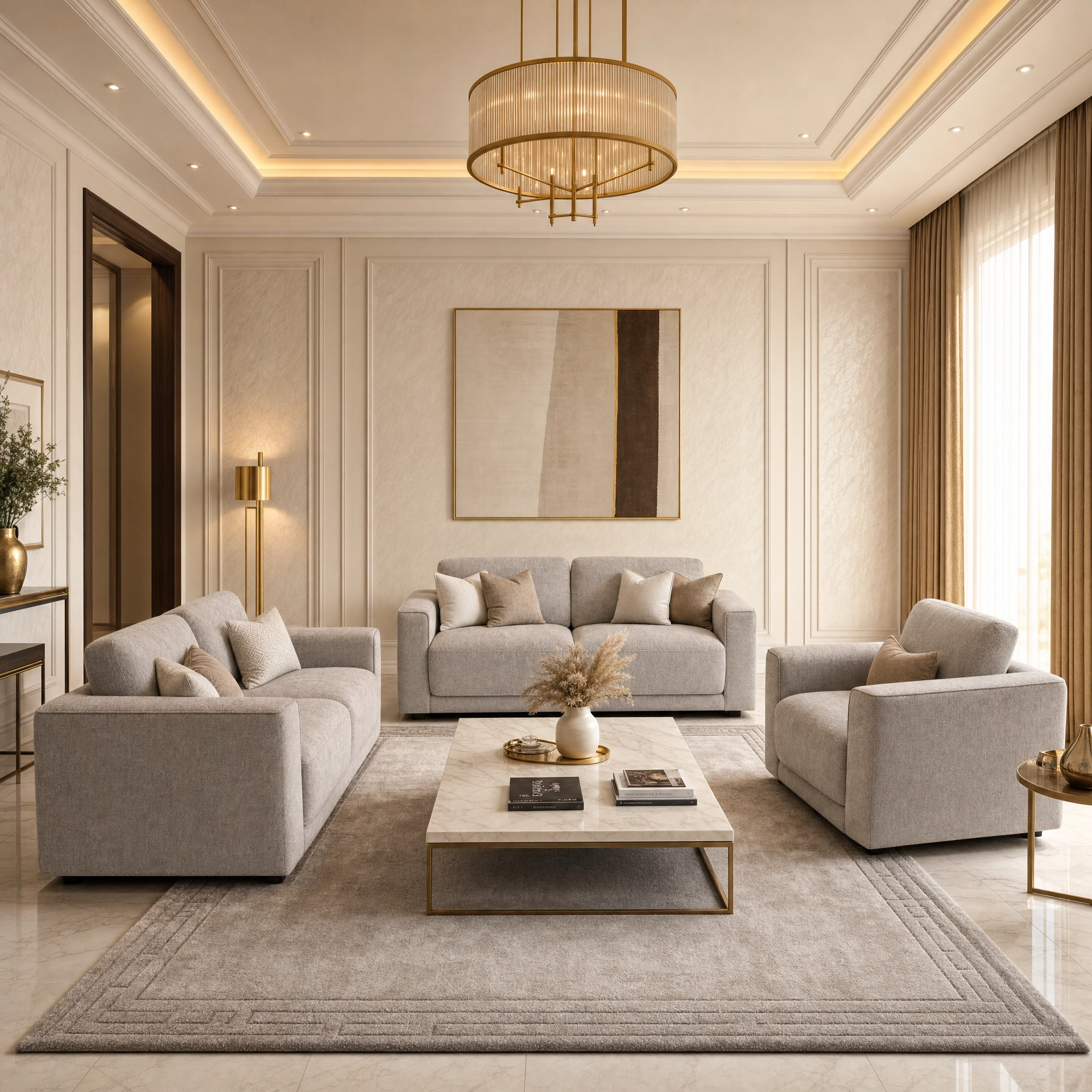 Elona Fabric Sofa Set