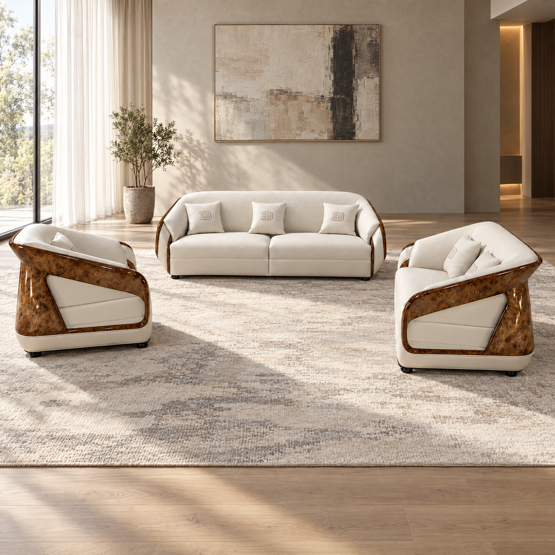 Maranello Full Leather Sofa Set