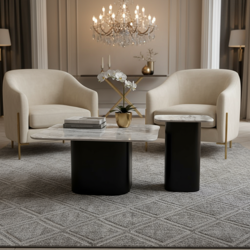 Gayle Set of 2 Coffee Table Marble JS1104