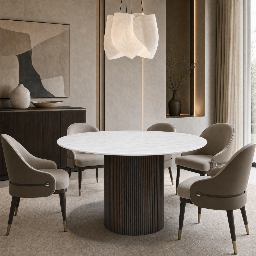 Morgan Round Marble Dining Table