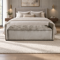Load image into Gallery viewer, Diamond Button Storage Ottoman Queen
