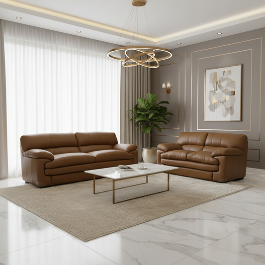 Vanco Full Leather Sofa Set