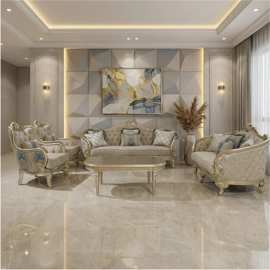 Sofia Fabric Lounge Suite 3+2+1+1 + Coffee Table