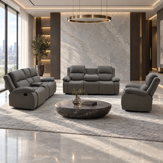 Venice MK2 Leather Uppers Motion Sofa Set