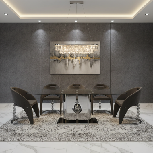 Nirvana Dining Table Silver 2376