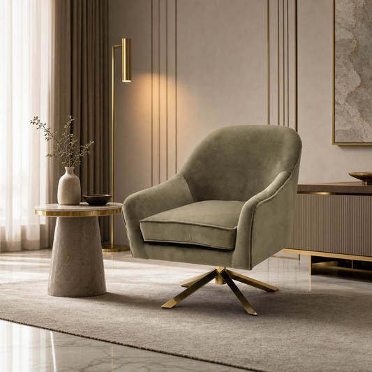 Axis Velvet Swivel Chair