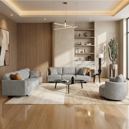 Lucca Sofa Set + Coffee Table+ Side Table + Pouf Natura Craft 05