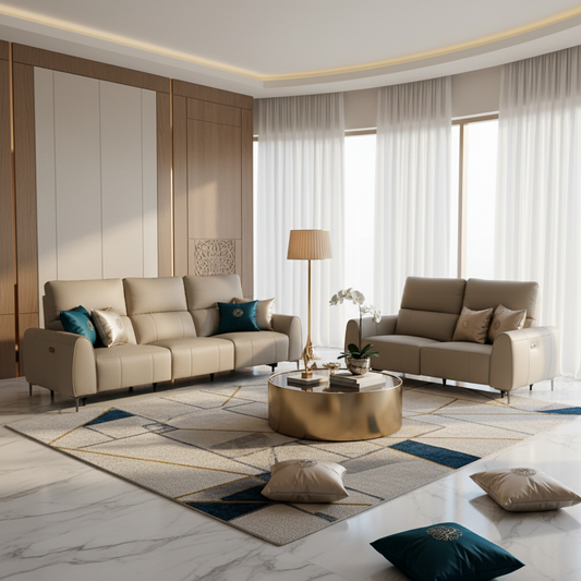 Juliana Full Leather Motion Sofa Set