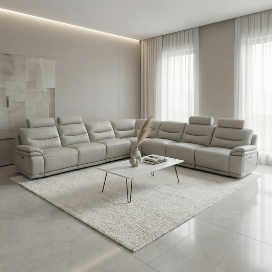 Falcone Full Leather Corner Motion Sofa