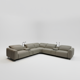 Salvino Mk2 Full Leather Corner Motion Sofa
