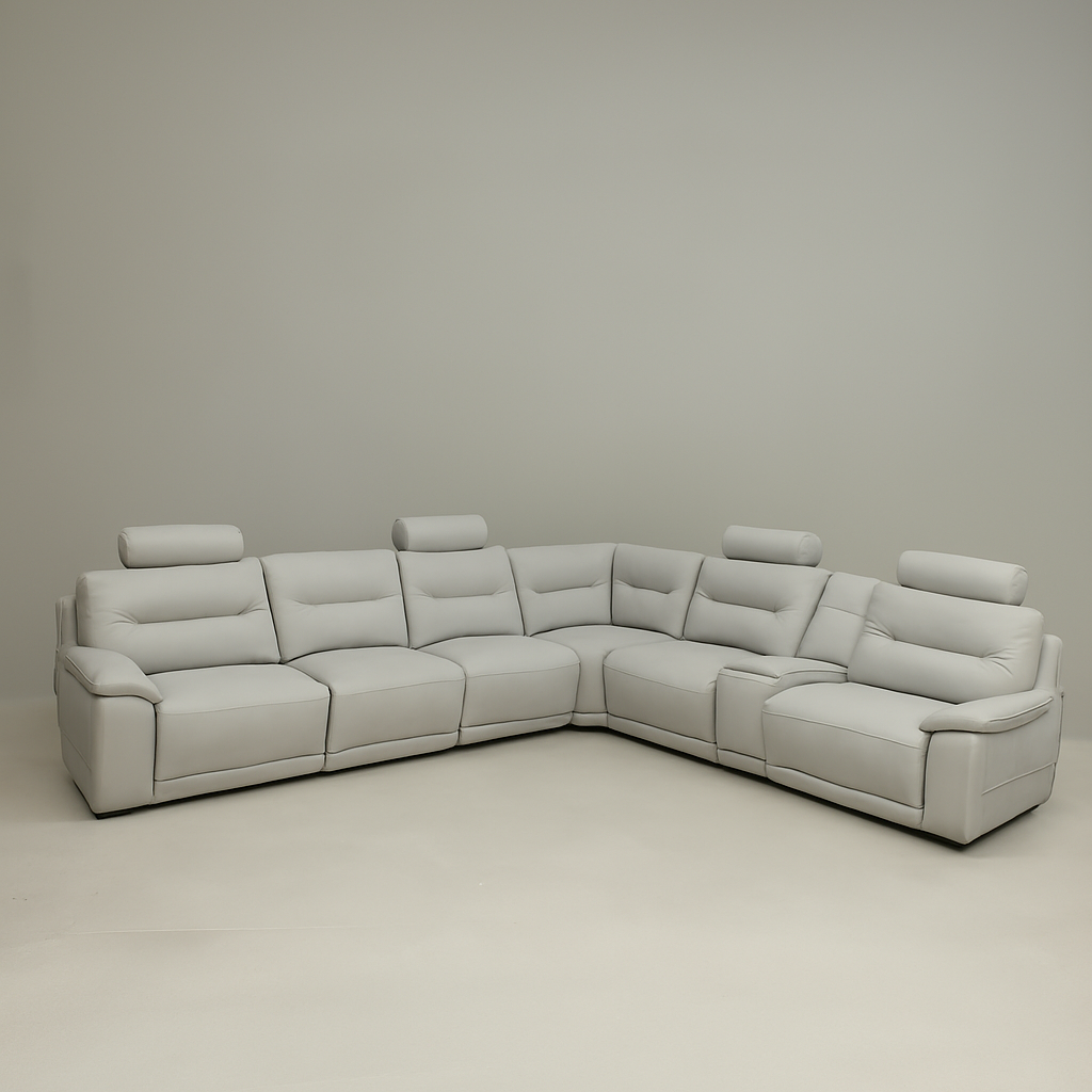 Belmont Full Leather Corner Motion Sofa Set