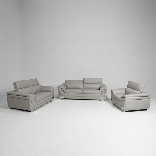 Lomond Full Leather Sofa Set