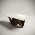Load image into Gallery viewer, Linton Dining Table Wooden Base With Marble Top
