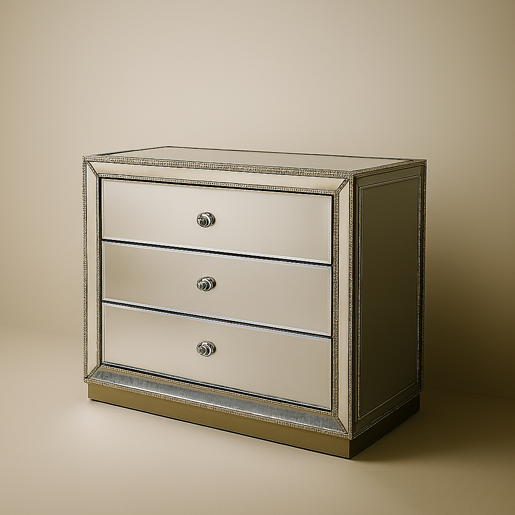 Aldo 3 Drawer Chest Mirror Finish 17Rj182