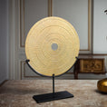 Load image into Gallery viewer, Round Sculpture On Iron Base Gld/Blk Lrg Al-24770B
