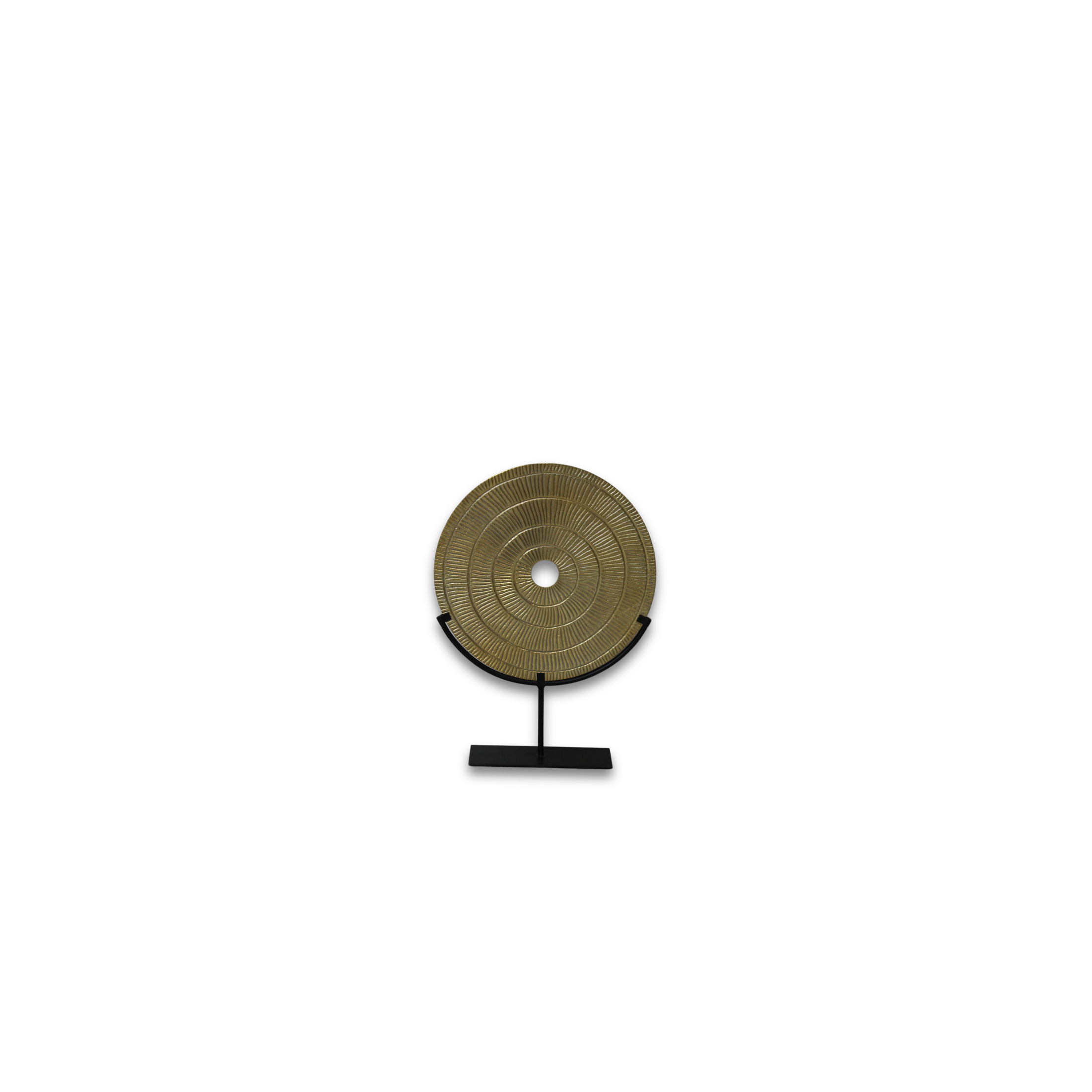 Round Sculpture On Iron Base Gld/Blk Al-24770A