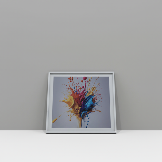 Paint Splatter Framed Print Wht 2456000423 87X87