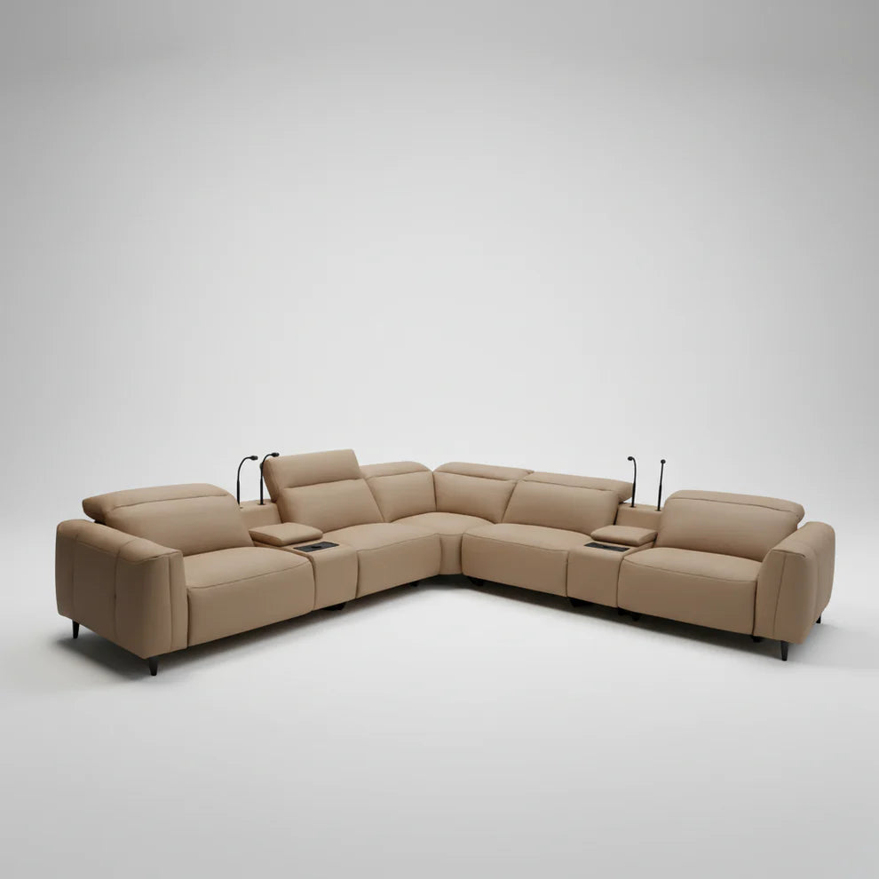 Salvino Mk2 Full Leather Corner Motion Sofa