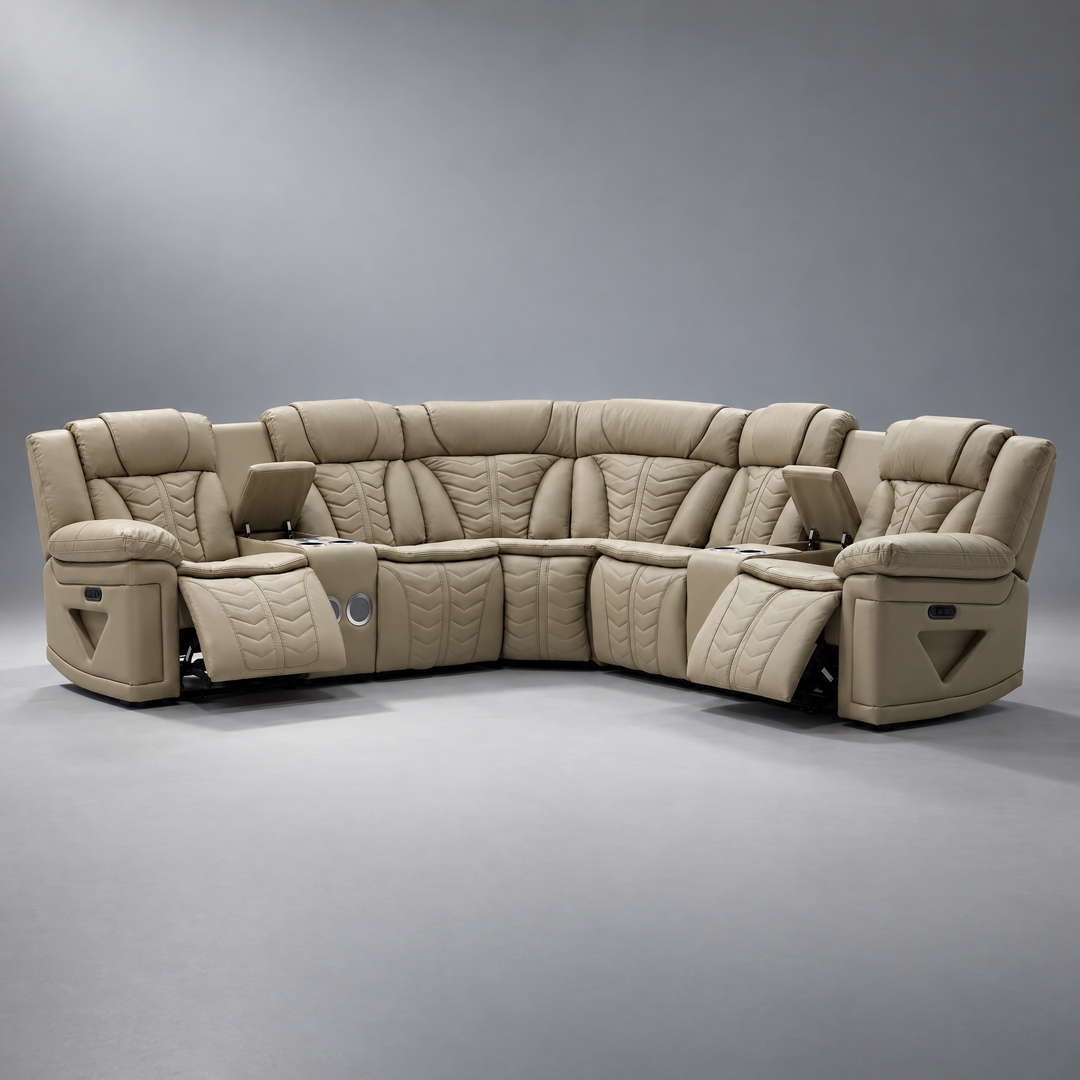 Bermuda Corner Leather Upper Motion Sofa