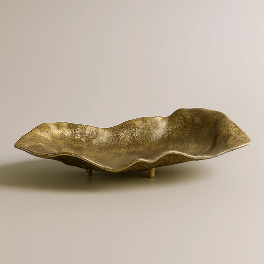 Rect Uneven Dish Lg Gold Al-23247B