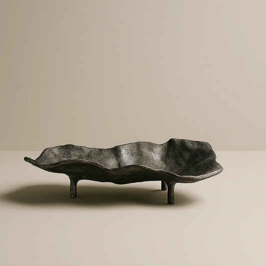 Rect Uneven Dish Sm Rough Washed Grey Al-23247A