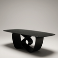 Load image into Gallery viewer, Imelda Dining Table Matte Black Base With Rippled Glass
