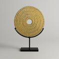 Load image into Gallery viewer, Round Sculpture On Iron Base Gld/Blk Al-24770A
