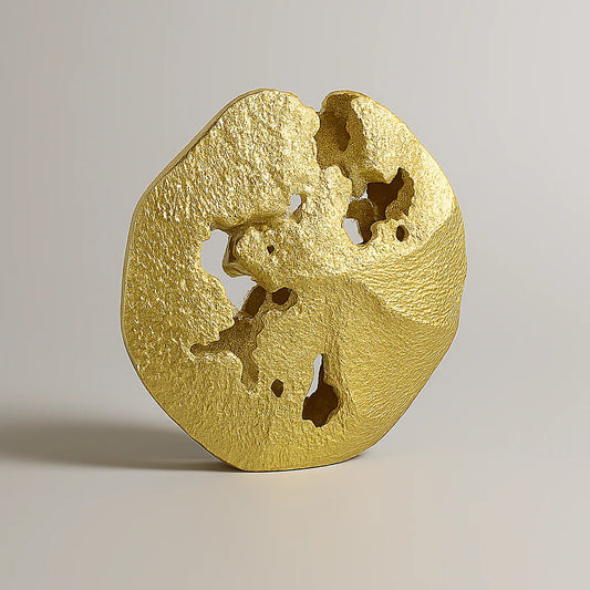 Round Vase Jute Lg Gold Al-23829B