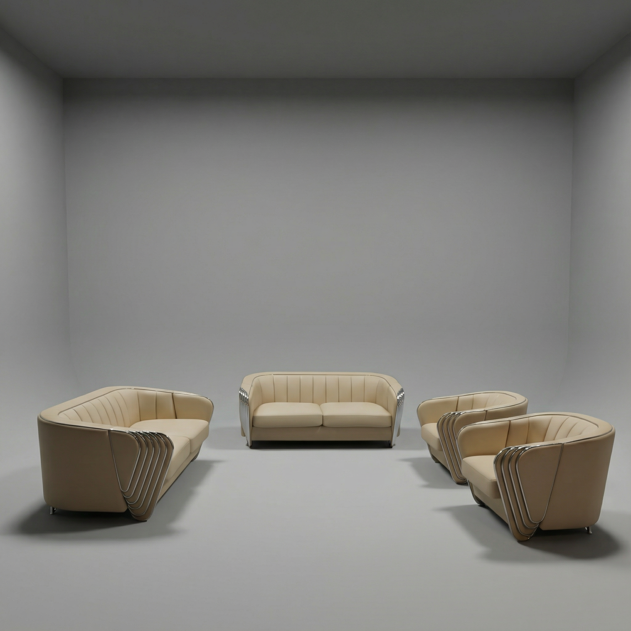 Veneto Full Leather Sofa Set