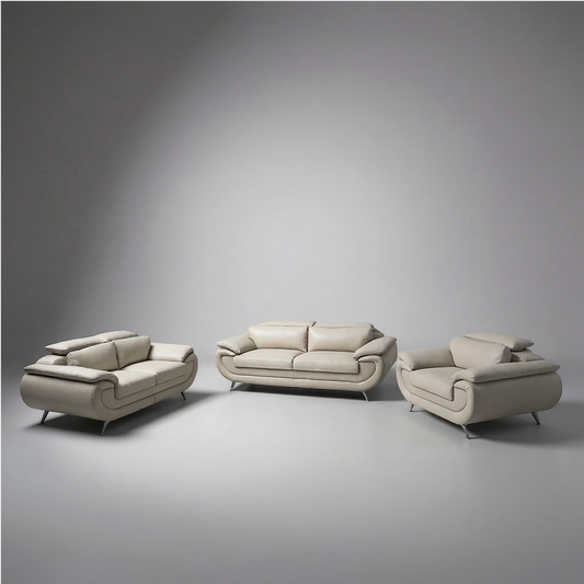 Gianni Full Leather Sofa Set