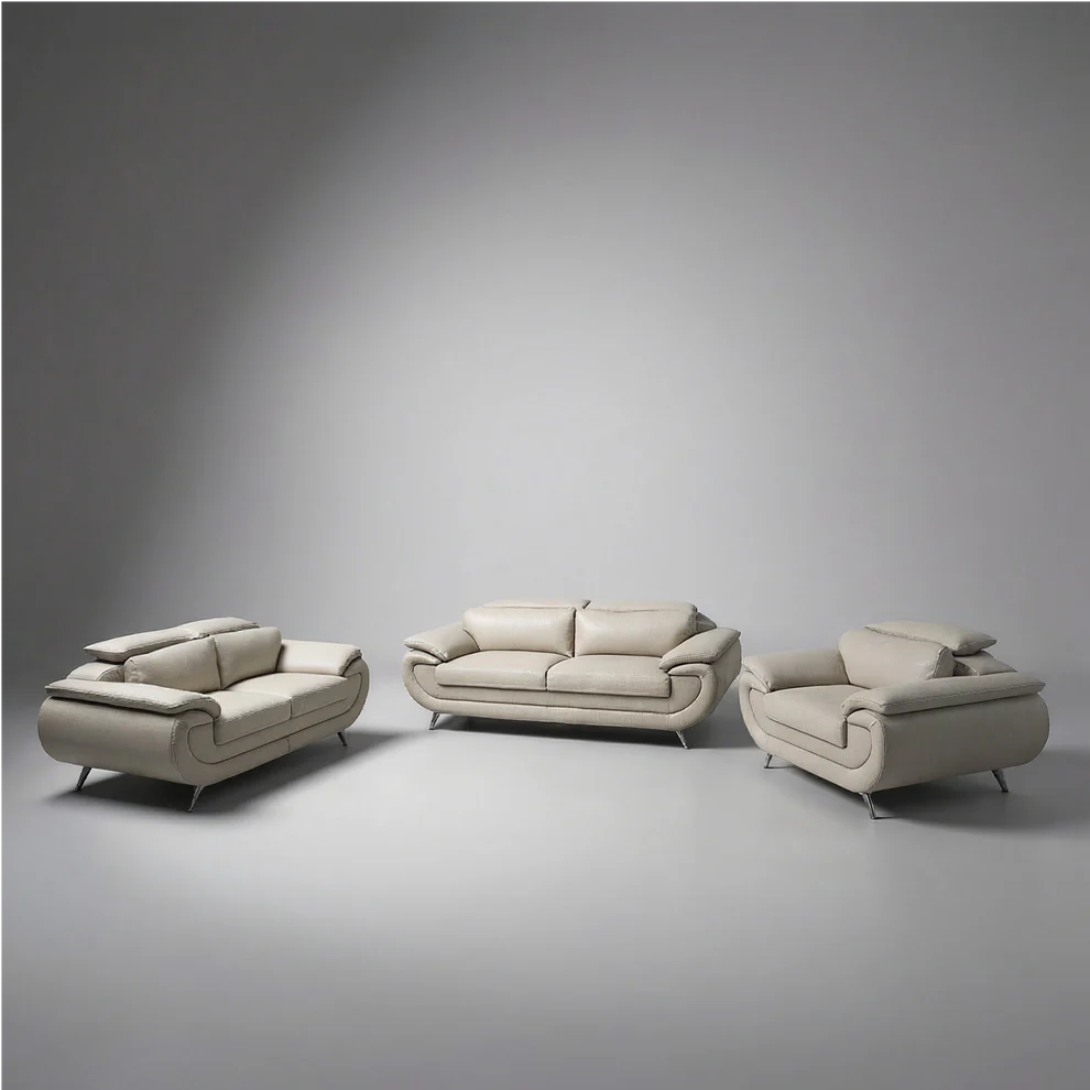 Gianni Full Leather Sofa Set