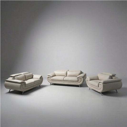 Gianni Full Leather Sofa Set