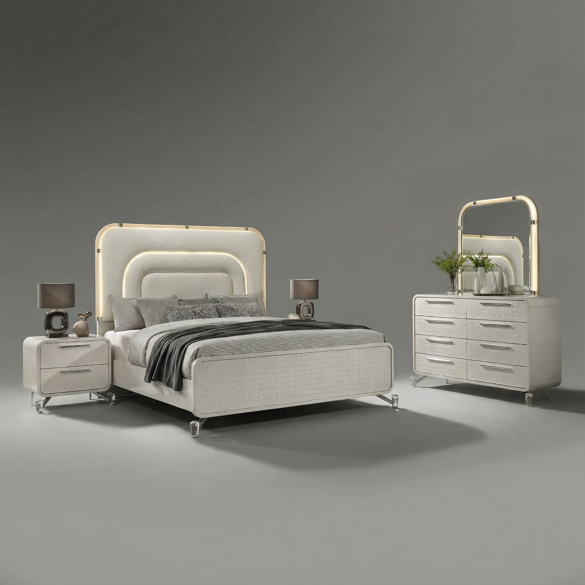 Manchester Queen Complete Bedroom Set Beige – Essops Home