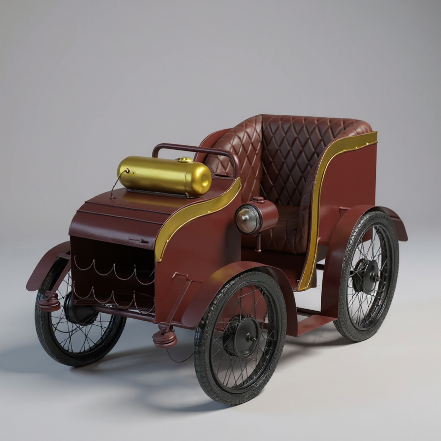 Taj Iron Wooden Car  Bar Table A1261