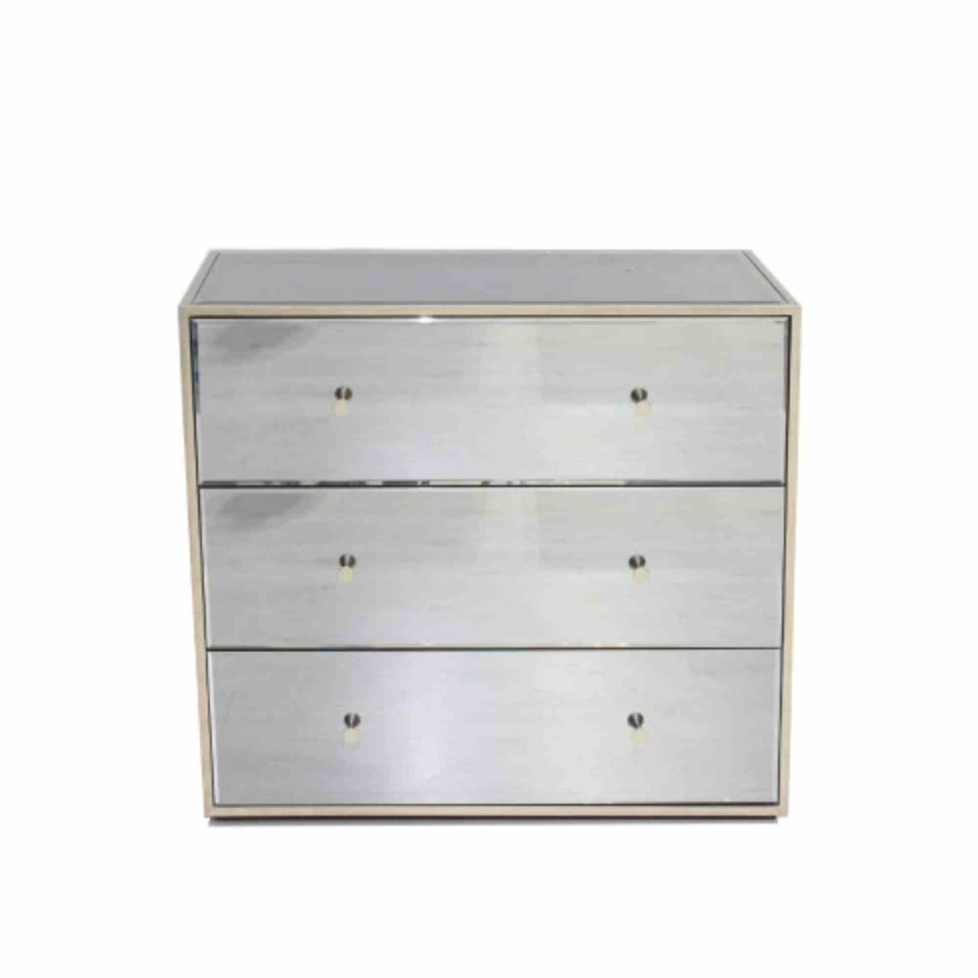 Astra 3 Drawer Chest Mirror Finish 18Rj253-874578