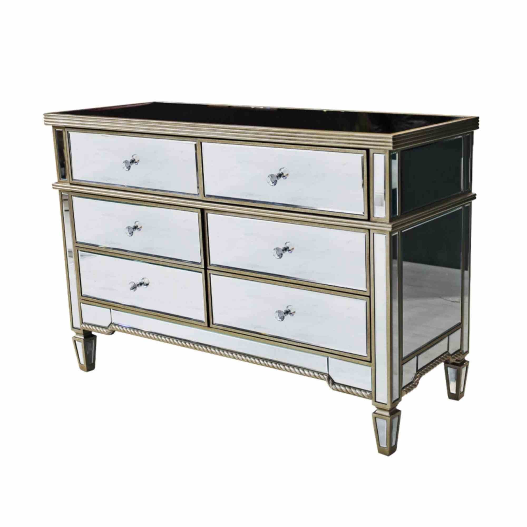 Aurora 6 Drawer Chest Mirror Finish Rjs0858S